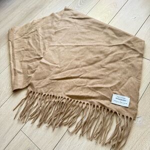 Marzoni Pure Cashmere Tan Fringe Scarf